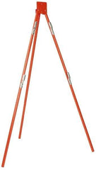 PRO-SAFE - 4' High, Tripod Traffic Sign Stand - Steel, Compatible with 48" High x 48" Wide Signs, Silver - Industrial Tool & Supply
