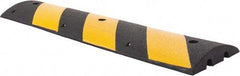 PRO-SAFE - 48" Long x 12" Wide x 2" High, Speed Bump - Black & Yellow, Rubber - Industrial Tool & Supply