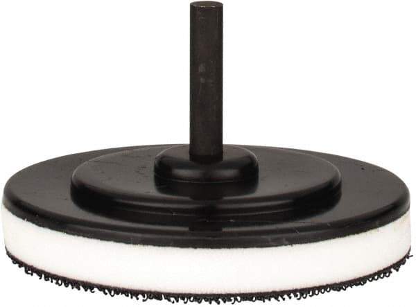 Tru-Maxx - 3" Diam Hook & Loop Disc Backing Pad - 1/4" Shank Diam, Medium Density, 15,500 RPM - Industrial Tool & Supply