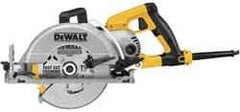 DeWALT - 15 Amps, 7-1/4" Blade Diam, 4,800 RPM, Electric Circular Saw - 120 Volts, 5/8" Arbor Hole, Left Blade - Industrial Tool & Supply