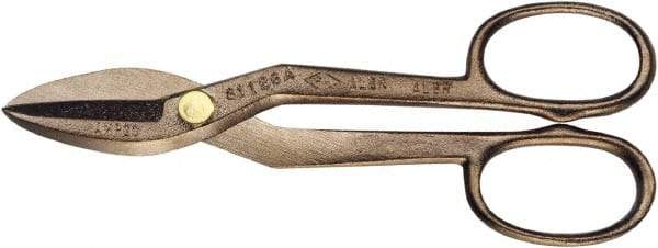 Ampco - 4-1/2" Length of Cut, Straight Pattern Tinner's Snip - 14" OAL, Nickel Aluminum Bronze Blade - Industrial Tool & Supply