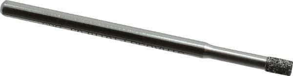Strauss - 1/8" Head Diam x 0.157" Head Thickness CBN Grinding Pin - 1/8" Shank Diam x 2" Shank Length, Medium Grade, 80 Grit - Industrial Tool & Supply