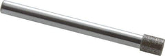 Strauss - 0.315" Head Diam x 3/8" Head Thickness CBN Grinding Pin - 1/4" Shank Diam x 3" Shank Length, Medium Grade, 80 Grit - Industrial Tool & Supply