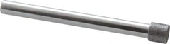 Strauss - 0.335" Head Diam x 0.315" Head Thickness CBN Grinding Pin - 1/4" Shank Diam x 3" Shank Length, (170 Mesh Grit) - Industrial Tool & Supply