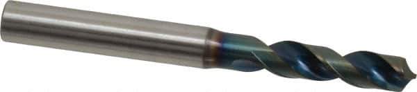 OSG - 8.1mm 120° Spiral Flute Vanadium High Speed Steel Screw Machine Drill Bit - WD1 Finish, Right Hand Cut, 37mm Flute Length, 87mm OAL, Four Facet Point, Straight Shank - Industrial Tool & Supply