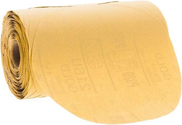 3M - Adhesive PSA Disc - Extra Fine Grade, Gold, Paper Backing, Flexible, Use with Random Orbital Sanders - Industrial Tool & Supply