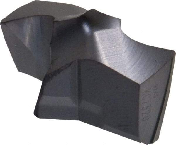 Kennametal - Series KSEM, 19.05mm Diam Grade KC7320 140° Replaceable Drill Tip - Carbide, AlTiN Finish, 2 Seat Size - Industrial Tool & Supply