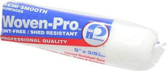 Premier Paint Roller - 3/8" Nap, 9" Wide Paint Woven-Pro Roller Cover - Semi-Smooth Texture, Woven - Industrial Tool & Supply