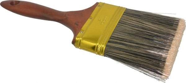 Premier Paint Roller - 4" Flat Synthetic Varnish Brush - 3-1/2" Bristle Length, 6" Wood Handle - Industrial Tool & Supply