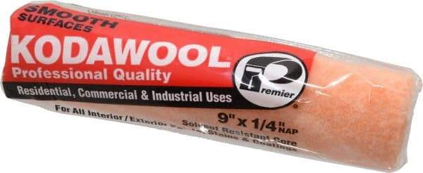 Premier Paint Roller - 1/4" Nap, 9" Wide Paint General Purpose Roller Cover - Smooth Texture, Wool/Poly Blend - Industrial Tool & Supply
