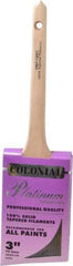 Premier Paint Roller - 3" Angled Synthetic Sash Brush - 3-1/4" Bristle Length, 9" Wood Rattail Handle - Industrial Tool & Supply