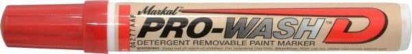 Markal - Red Oil-Based Paint Marker - Fine Tip, Alcohol Base Ink - Industrial Tool & Supply