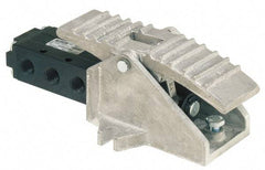 Parker - 0.83 CV Rate, 1/4" NPT Inlet Direct Air 2 Mechanical Spool Valve - 4 Way, 2 Position, 150 Max psi, Treadle Manual Return - Industrial Tool & Supply