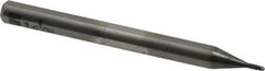 OSG - 1mm Diam, 0.8mm LOC, 2 Flute Solid Carbide Ball End Mill - WXL Finish, Single End, 45mm OAL, 4mm Shank Diam, Spiral Flute - Industrial Tool & Supply