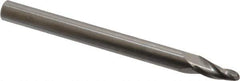 Onsrud - 1/8" Cutting Diam x 1/2" Length of Cut, 2 Flute, Upcut Spiral Router Bit - Uncoated, Right Hand Cut, Solid Carbide, 3" OAL x 1/4" Shank Diam, Ball End Taper - Industrial Tool & Supply