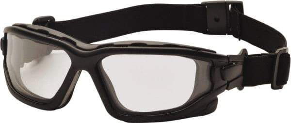 PYRAMEX - Size Universal, Clear Polycarbonate Anti-Fog & Scratch Resistant Lens, Hybrid Safety Glasses/Goggles - Direct Vent, Black Nylon Frame - Industrial Tool & Supply
