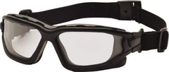 PYRAMEX - Size Universal, Clear Polycarbonate Anti-Fog & Scratch Resistant Lens, Hybrid Safety Glasses/Goggles - Direct Vent, Black Nylon Frame - Industrial Tool & Supply