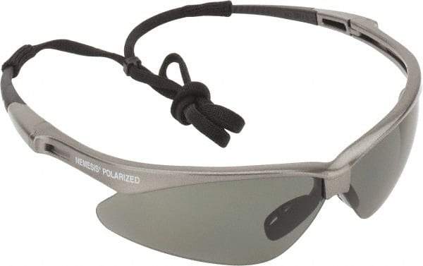 Jackson Safety - Smoke Lenses, Framed Polarized Glasses - Scratch Resistant, Gray Frame, Size Universal, Wrap Around - Industrial Tool & Supply