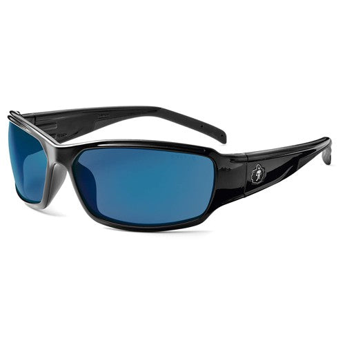Thor Blue Mirror Lens Black Safety Glasses - Industrial Tool & Supply