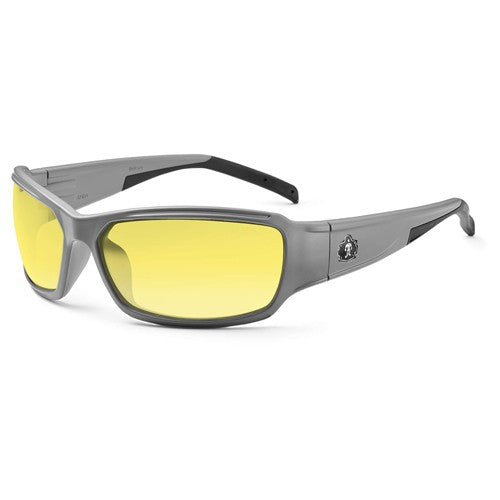 Thor Yellow Lens Matte Gray Safety Glasses - Industrial Tool & Supply