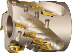 Sumitomo - 8 Inserts, 50mm Cut Diam, 22mm Arbor Diam, 27mm Max Depth of Cut, Indexable Square-Shoulder Face Mill - 50mm High, AX.T 1235 Insert Compatibility, Through Coolant, Series WaveMill - Industrial Tool & Supply