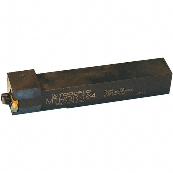 Tool-Flo - External Thread, Left Hand Cut, 1" Shank Width x 1" Shank Height Indexable Threading Toolholder - 6" OAL, T.MA/C 54 Insert Compatibility, MTHO Toolholder, Series On-Edge - Industrial Tool & Supply