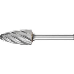 PFERD - SF-6, 5/8" Cut Diam, 1/4" Shank Diam, Carbide End Cut Aluma Cut Tree with Radius End Burr - Exact Industrial Supply