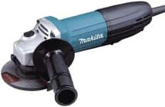 Makita - 4-1/2" Wheel Diam, 11,000 RPM, Corded Angle & Disc Grinder - 5/8-11 Spindle, 120 Volts, 6 Amps - Industrial Tool & Supply