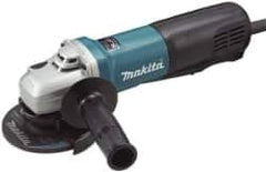 Makita - 4-1/2" Wheel Diam, 11,500 RPM, Corded Angle & Disc Grinder - 5/8-11 Spindle, 120 Volts, 13 Amps - Industrial Tool & Supply