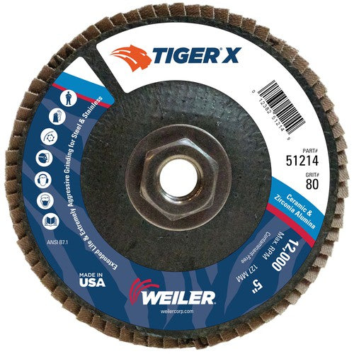 5 × 5/8-11 ARBOR 80X FLAP DISC - Industrial Tool & Supply
