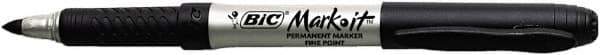 Bic - Black Permanent Marker - Fine Tip, Alcohol Base Ink - Industrial Tool & Supply