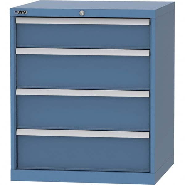 LISTA - 4 Drawer, 45 Compartment Bright Blue Steel Modular Storage Cabinet - Industrial Tool & Supply