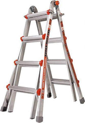 Little Giant Ladder - 14 Steps, 15' High, Type IAA Rating, Aluminum Multi-Use Ladder - 375 Lb Load Capacity, 21" Base Width - Industrial Tool & Supply