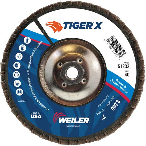 7 × 5/8-11 ARBOR 40X FLAP DISC - Industrial Tool & Supply