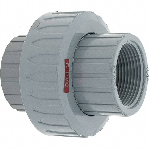 Value Collection - 1-1/4" CPVC Plastic Pipe Union with EPDM O-Ring - FIPT x FIPT End Connections - Industrial Tool & Supply