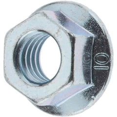 Value Collection - M8x1.25, 17mm Flange Diam, 12mm Across Flats, Serrated Flange Nut - Zinc Finish - Industrial Tool & Supply