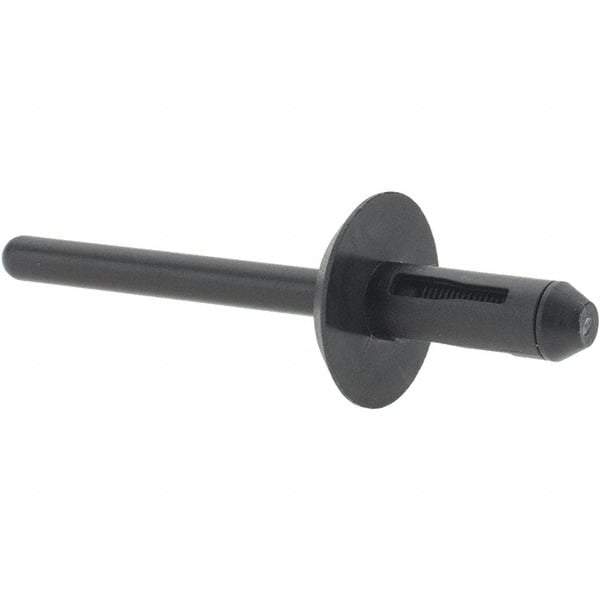 Value Collection - Nylon Open End Blind Rivet - 5/32" to 1/4" Grip, 17mm Head Diam, - Industrial Tool & Supply