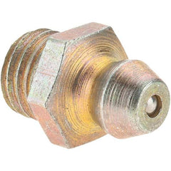 Import - Straight Head Angle, 5/16-24 Standard Grease Fitting - Zinc Plated Finish - Industrial Tool & Supply