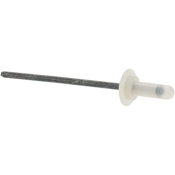 Value Collection - Large Flange Head Aluminum Closed End Sealing Blind Rivet - Steel Mandrel, 0.157" to 0.312" Grip, 1/4" Head Diam, 0.126" Max Hole Diam, 0.374" Length Under Head, - Industrial Tool & Supply