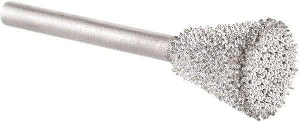 KUTZALL - 3/8" Cut Diam, 1/8" Shank Diam, Inverted Cone Head Burr - Carbide - Industrial Tool & Supply