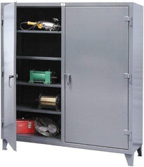 Strong Hold - 6 Shelf Locking Storage Cabinet - Steel, 48" Wide x 24" Deep x 66" High, Dark Gray - Industrial Tool & Supply