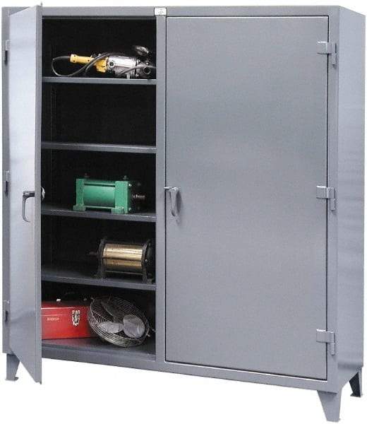 Strong Hold - 8 Shelf Locking Storage Cabinet - Steel, 48" Wide x 24" Deep x 78" High, Dark Gray - Industrial Tool & Supply