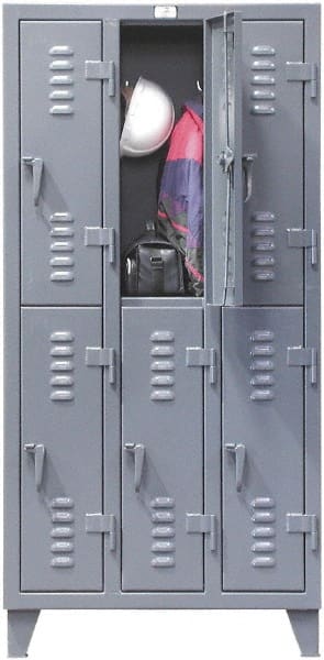 Strong Hold - 6 Door, 2 Tier, Steel Locker - Industrial Tool & Supply