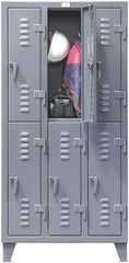 Strong Hold - 6 Door, 2 Tier, Steel Locker - Industrial Tool & Supply