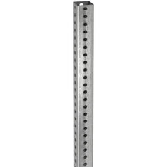 TAPCO - 12' High, Galvanized Traffic Sign Post - Steel, 7/16" Hole Diam, Silver - Industrial Tool & Supply