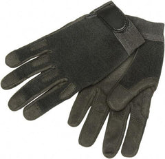 Ability One - Size M Nylon/Spandura General Protection Work Gloves - For Mechanic's & Lifting, Uncoated, Hook & Loop Cuff, Full Fingered, Black, Paired - Industrial Tool & Supply