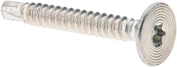 Value Collection - #10-16, Flat Head, Torx Drive, 1-1/2" Self Drilling Screw - Steel, Zinc-Plated Finish - Industrial Tool & Supply