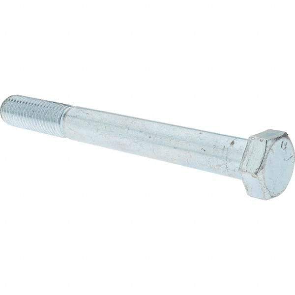 Value Collection - 3/4-10 UNC, 7" Length Under Head Hex Head Cap Screw - Partially Threaded, Grade 5 Steel, Zinc-Plated Finish, 1-1/8" Hex - Industrial Tool & Supply