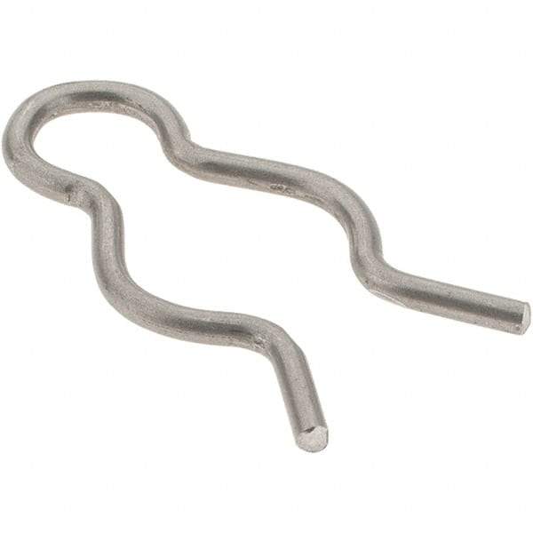 Value Collection - 7/16" Groove, 1-1/8" Long, Stainless Steel Hair Pin Clip - 0.064" Clip Diam, 1/2" Shaft Diam, Grade 302 & 18-8 - Industrial Tool & Supply