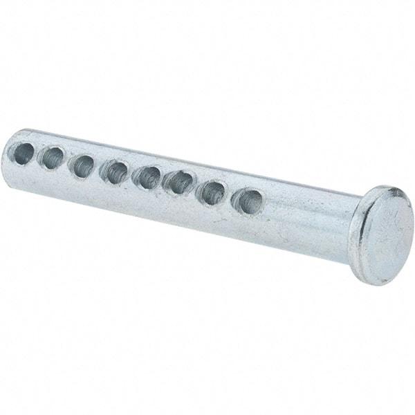 Value Collection - 5/16" Pin Diam, 2" OAL, Adjustable Clevis Pin - 7/64" Hole, 1-3/4" Usable Length, Zinc-Plated Steel - Industrial Tool & Supply